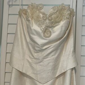 Jessica McClintock Ivory Strapless Dress